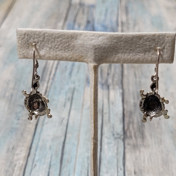 Sterling Turtle Earrings. - Picture 3 of 11